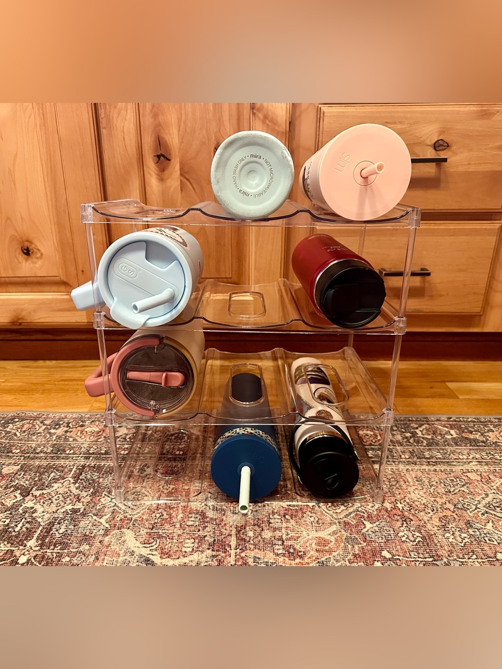 Clear 6-Tier Acrylic Tumbler Organizer - Transparent